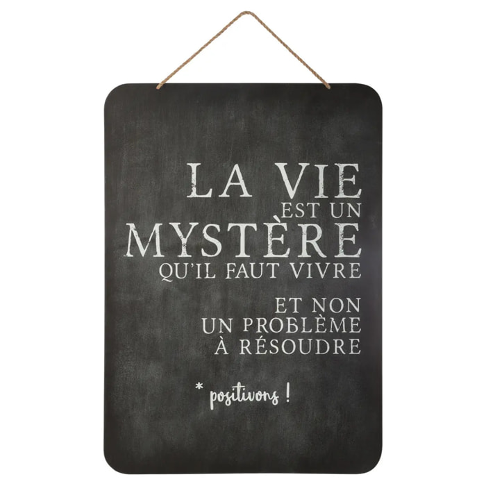 Déco murale "Ardoise" métal 44x61cm