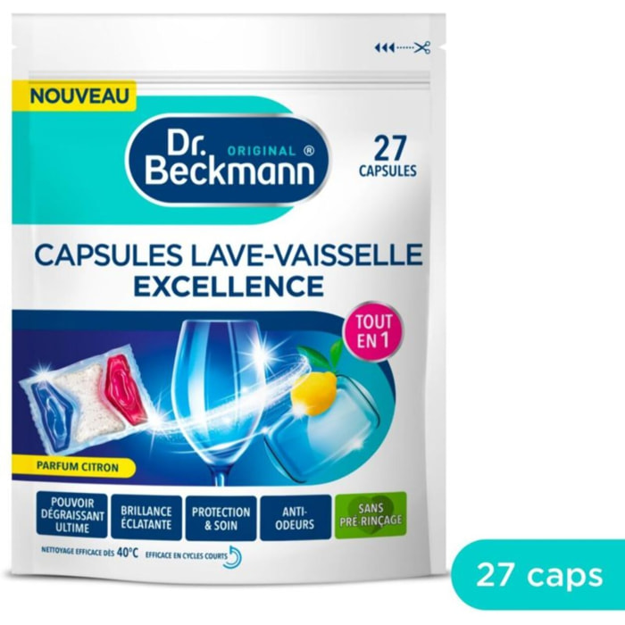 Capsules DR BECKMANN Lave-Vaisselle EXCELLENCE x27 lavages