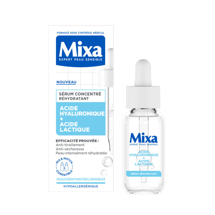 Mixa Lab Sérum Concentré Réhydratant à l'Acide Hyaluronique et Acide Lactique 30ml