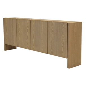 ELLA - Buffet L213 couleur naturelle 4 portes design arrondi