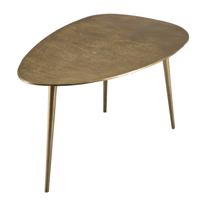 JOHAN - Table basse goutte d'eau aluminium doré