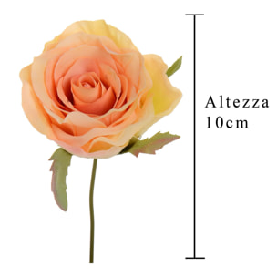 Rosa Testa Con Gambo. Altezza 10 Cm - Pezzi 12 - 7,5X6,5X7,5cm - Colore: Altro - Bianchi Dino - Fiori Artificiali