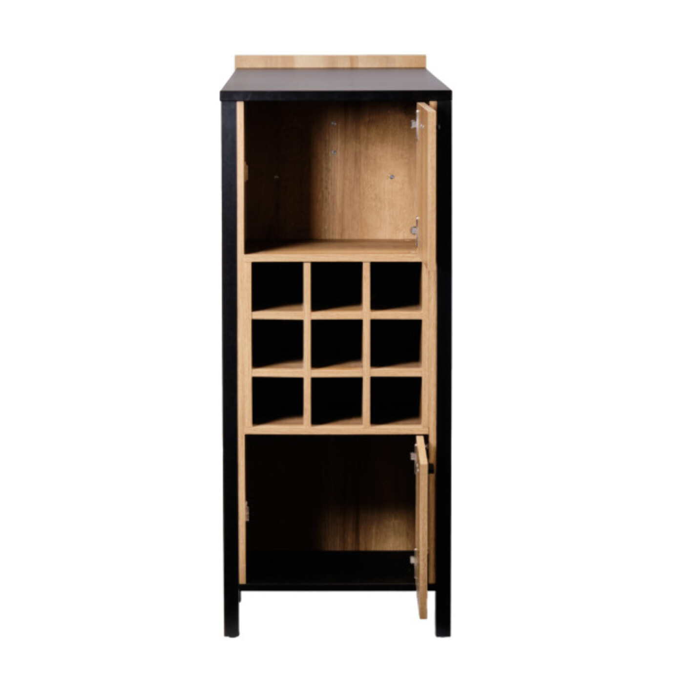 Bar avec rangement en bois effet chêne - MIAMI