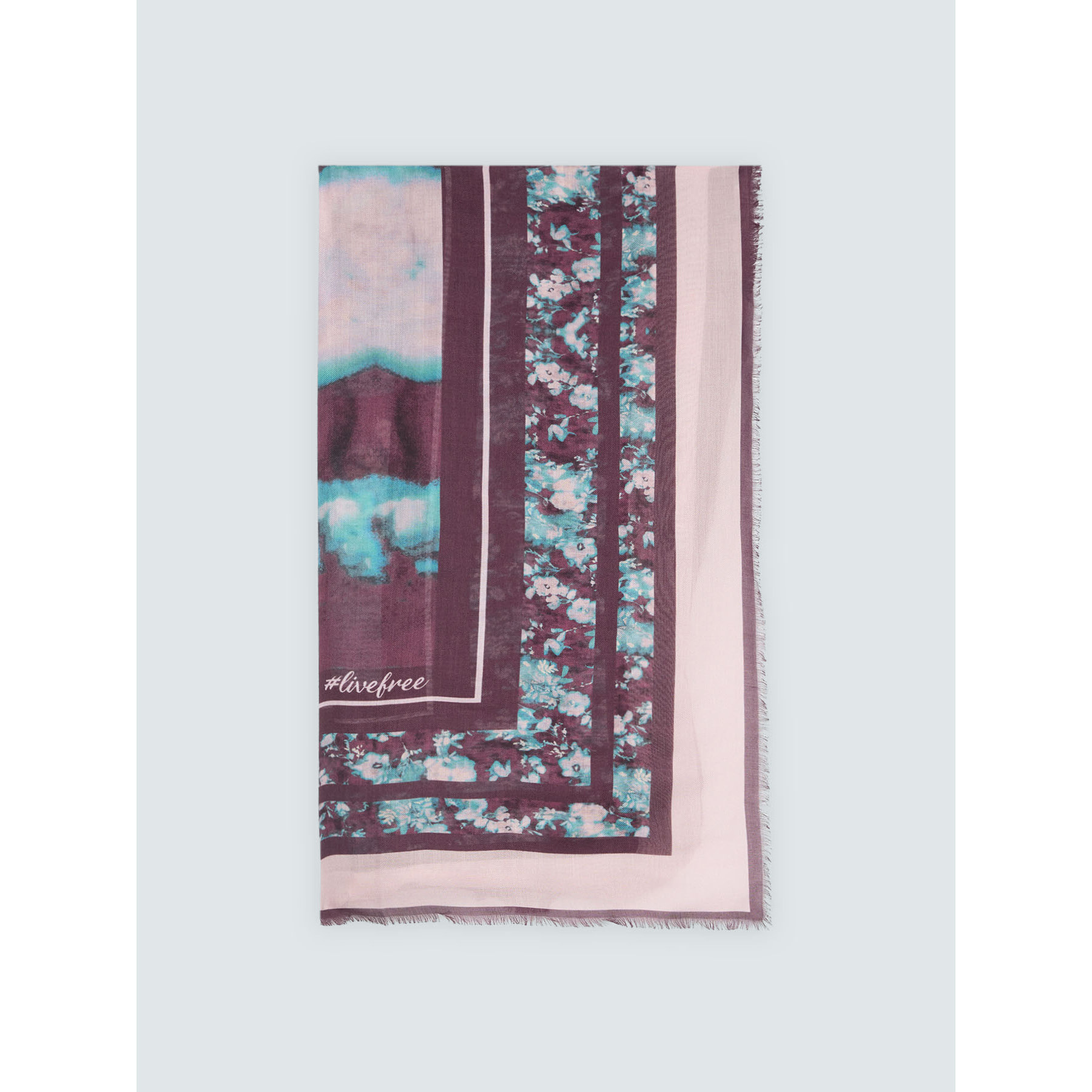 Fiorella Rubino - Foulard largo en mezcla de viscosa con estampado - Burgundy