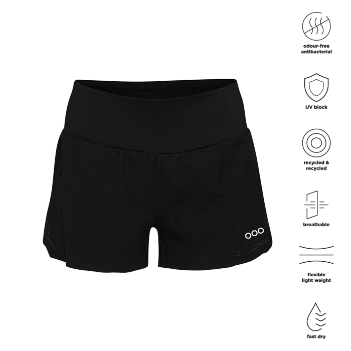 Shorts deportivos para mujer ECOON La Belledotrail - Negro