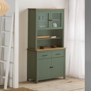 Vaisselier 4 portes 2 tiroirs en pin massif - IDA