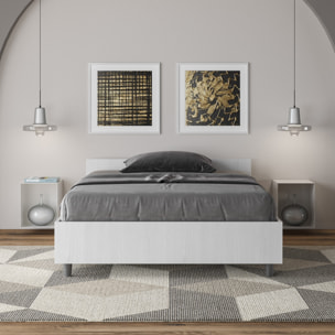 Letto una piazza e mezza senza rete 120x200 bianco frassino Nuamo