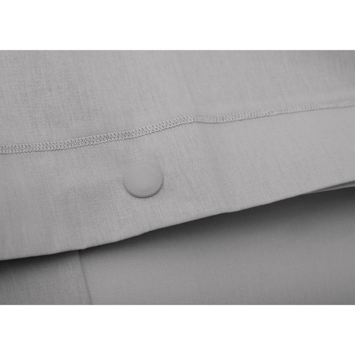 Coppia Federe Letto 100% Cotone Tinta Unita Grigio Sassi