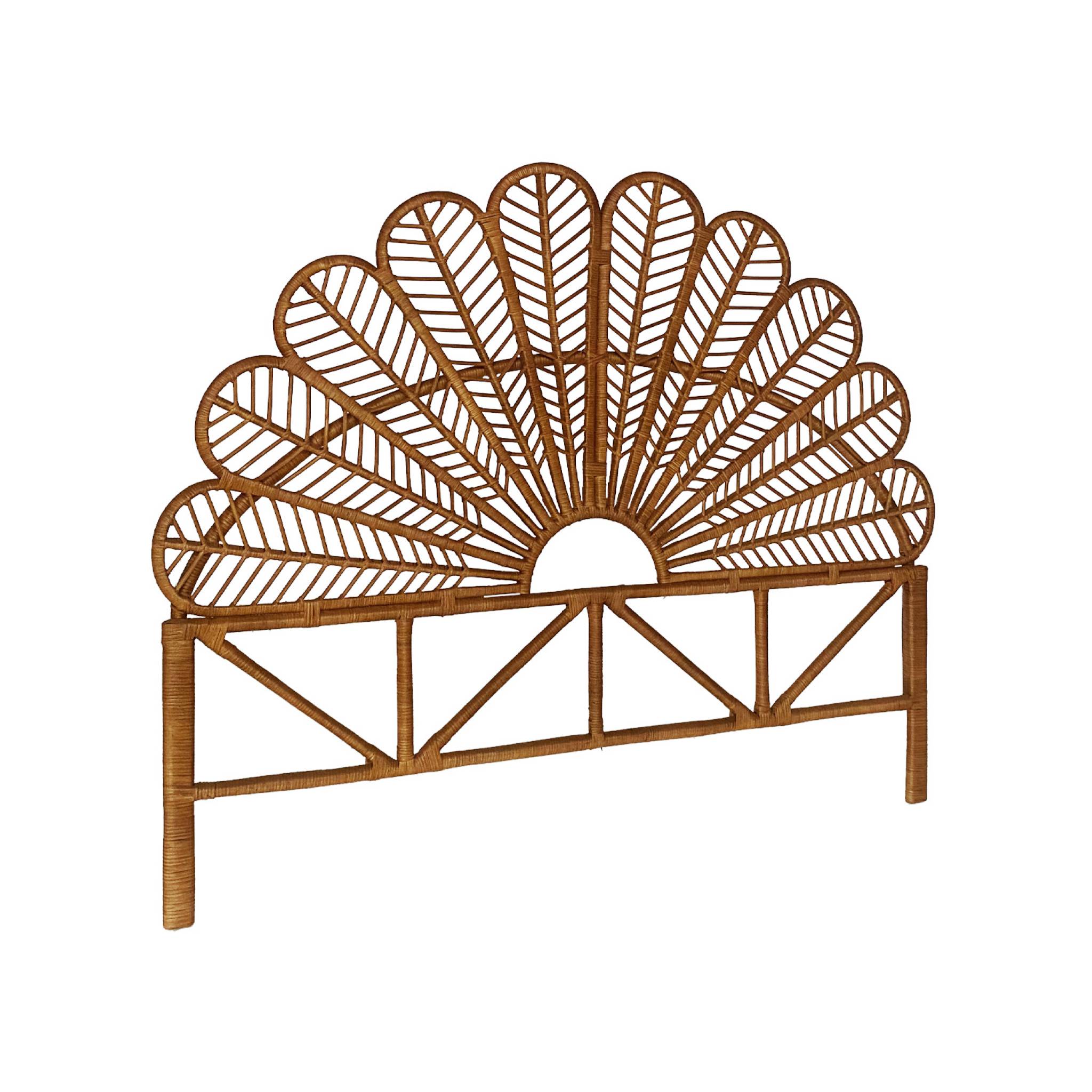 Tête de lit en rotin foncé  L 140 x P6 x H115cm