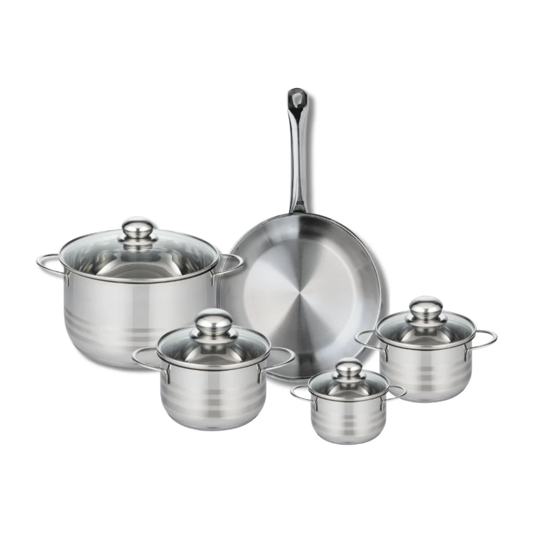 Ensemble de 1 Poêle de cuisson 28 cm et 4 faitouts 12, 14, 16 et 24 cm Elo Profi Brillant