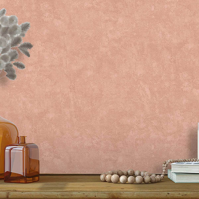 Papier peint texture minérale rose poudré moderne