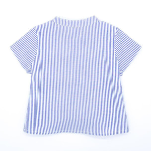 Camisa manga corta raya azul