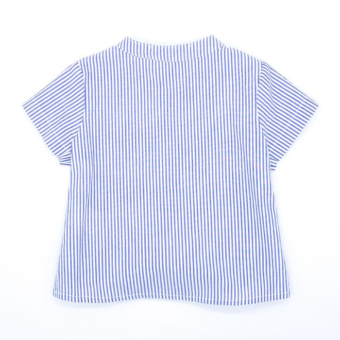 Camisa manga corta raya azul