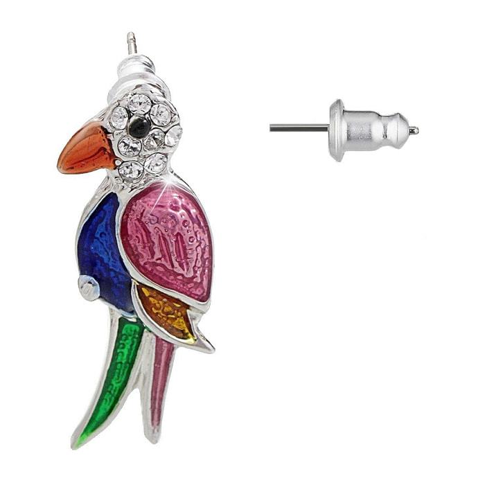 Pendientes Parrots adornado con cristales de Swarovski