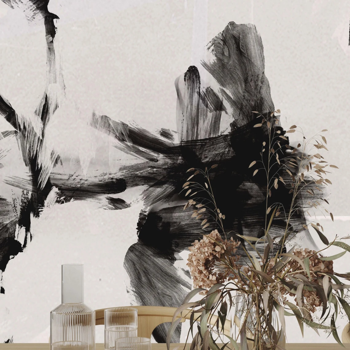 Carta da Parati Foglie Astratte