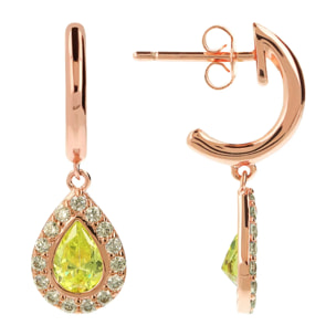 Orecchini Pendenti a Goccia con Cubic Zirconia Gialle