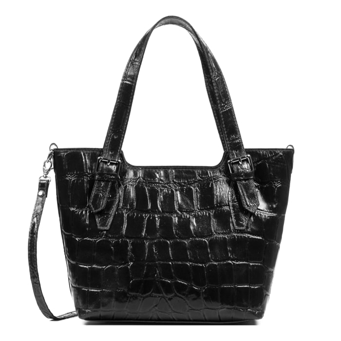 Arezzo Bolso tote Mujer.Piel auténtica Gamuza Grabado Cocodrilo Grande  Camoscio