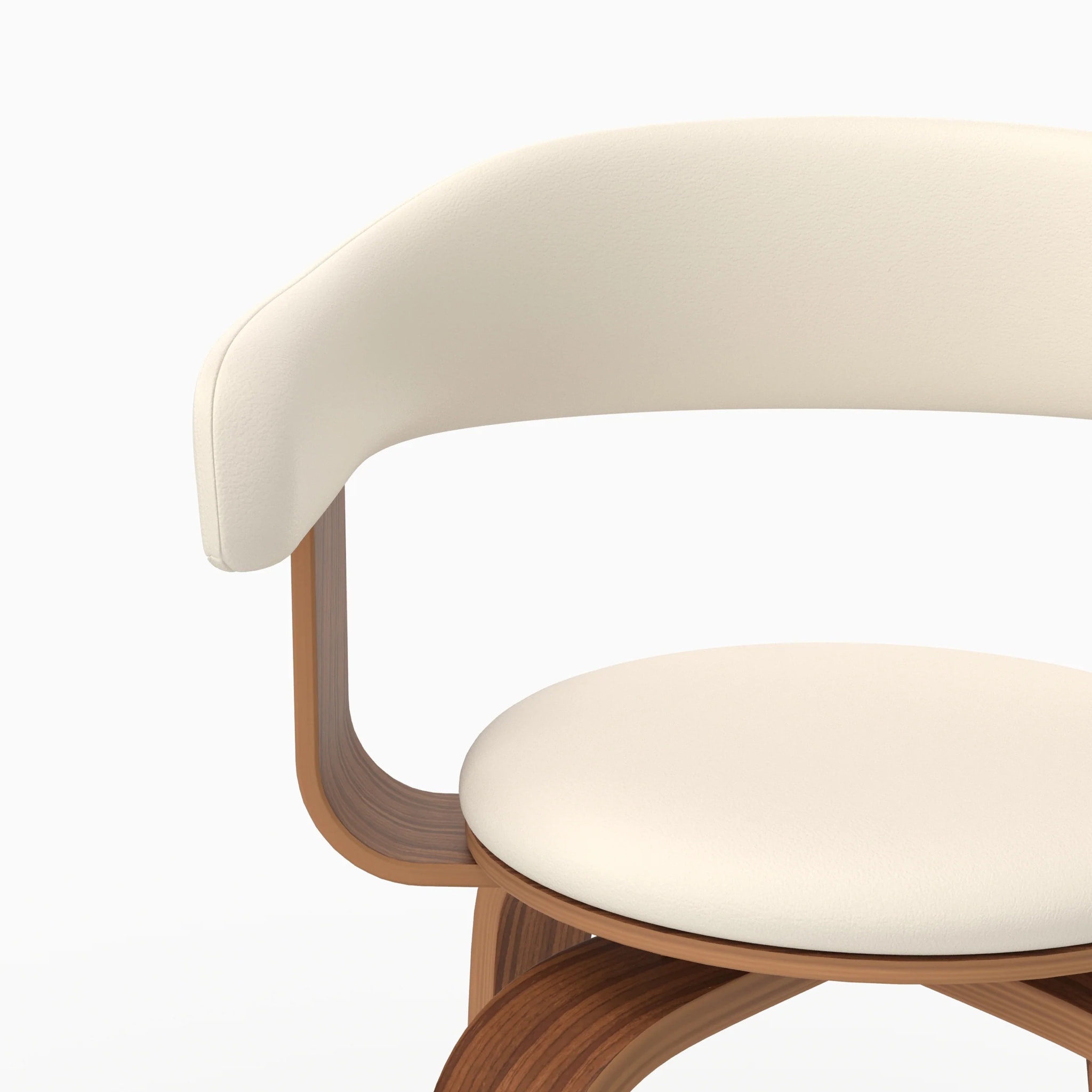 Chaise avec accoudoirs en cuir synthétique blanc - Harold