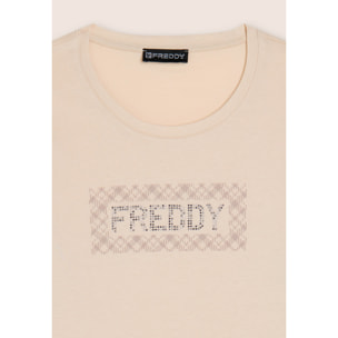 T-shirt comfort manica lunga con retro stampato