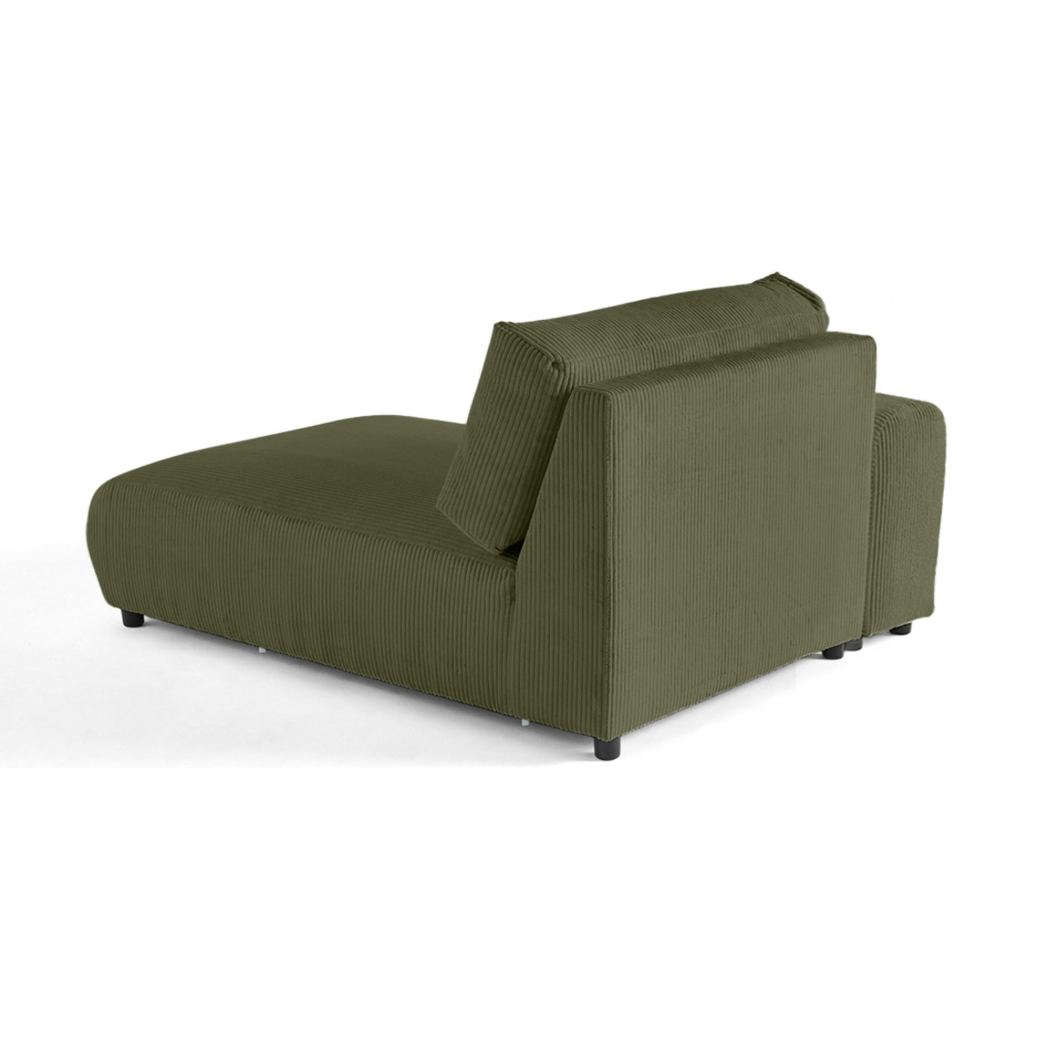 Garance - module d'assise méridienne gauche - en velours côtelé - Vert