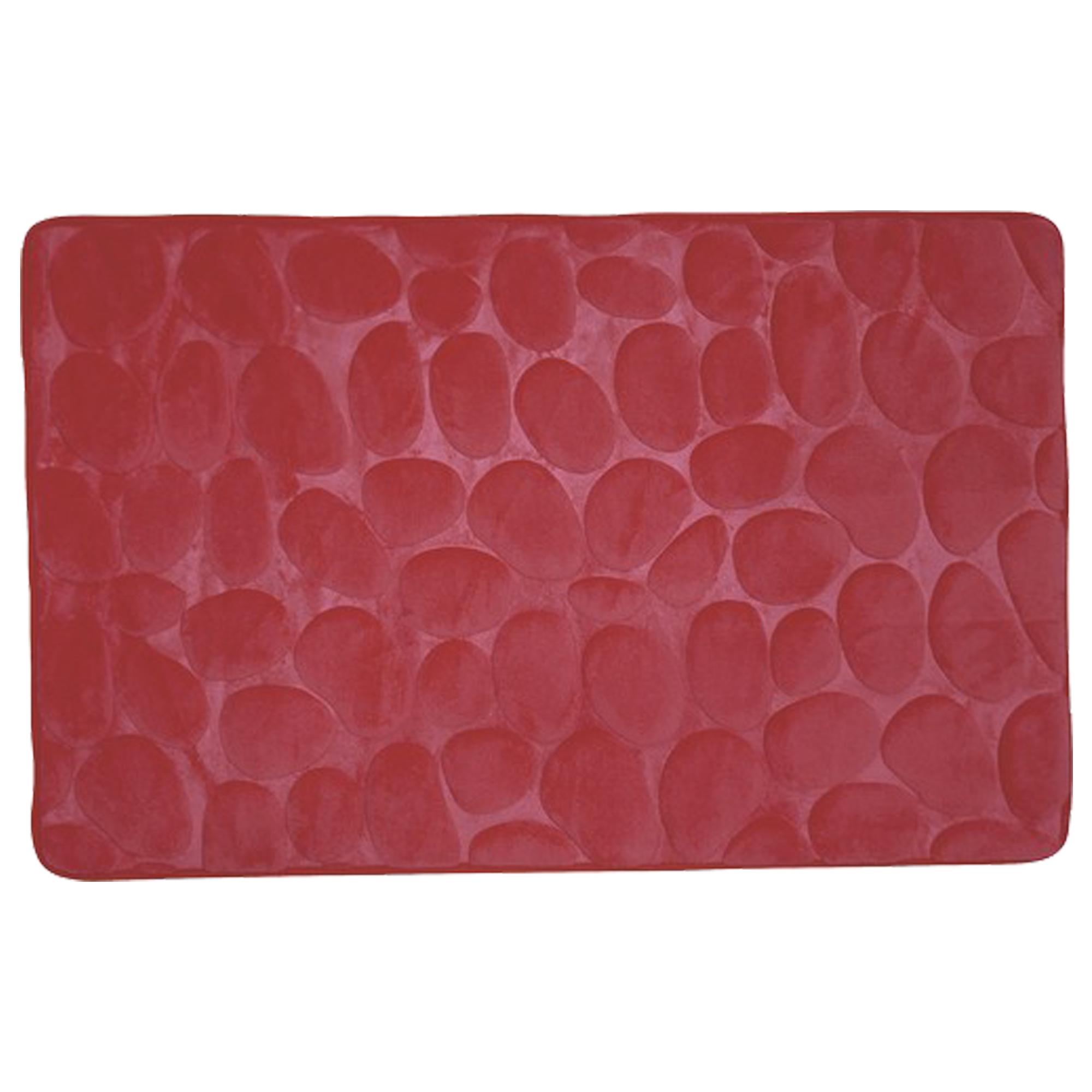 ALFOMBRA DE BANO DE ESPUMA PIEDRAS ROJO 50X80 CM