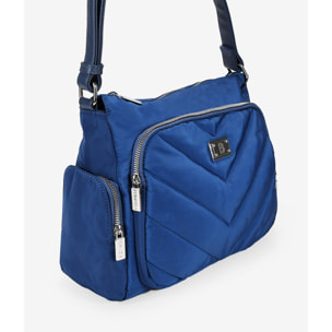 Bolso bandolera azul con bolsillos