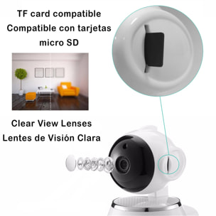 Telecamera IP Wifi motorizzata 360 ° HD 720P, visione notturna, rilevatore di movimento