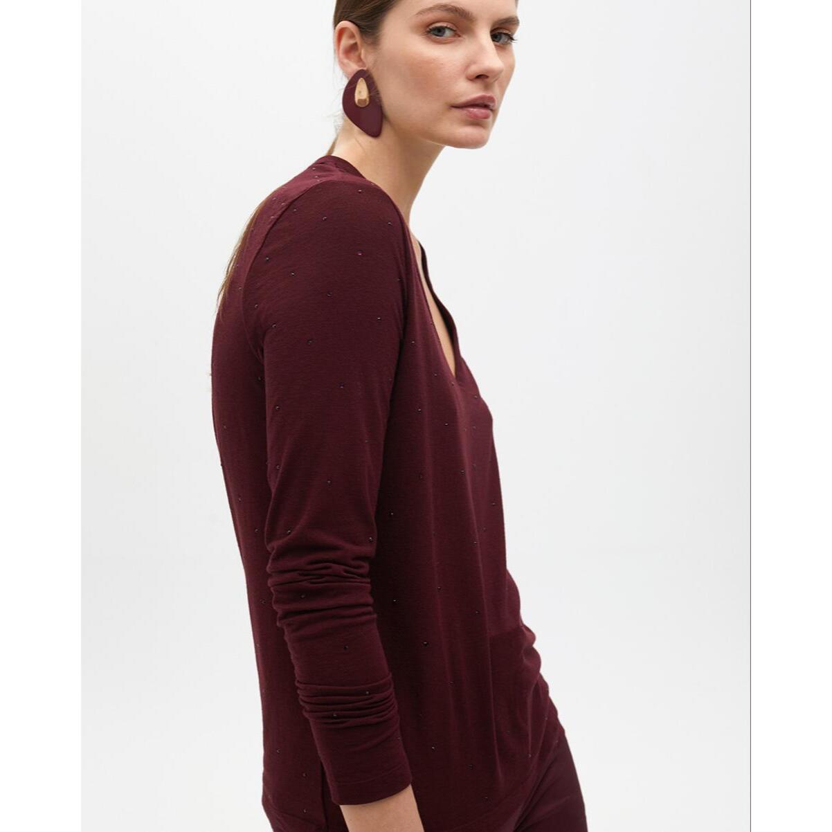 Maglia a V con Strass