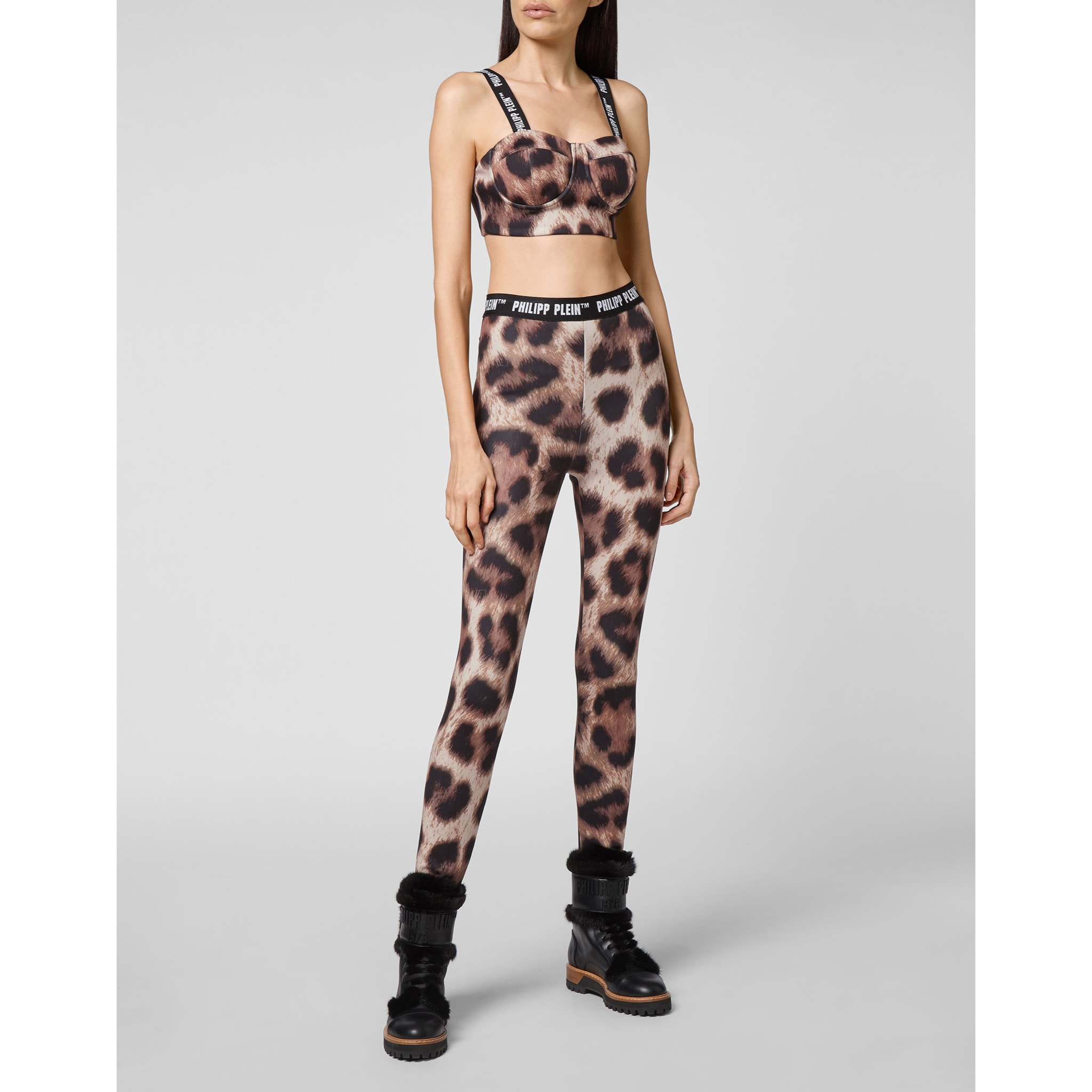PHILIPP PLEIN Pantalones de cintura alta LEOPARD