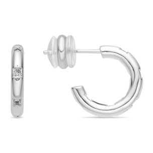 Pendientes acabado plata y Circonita Brillante