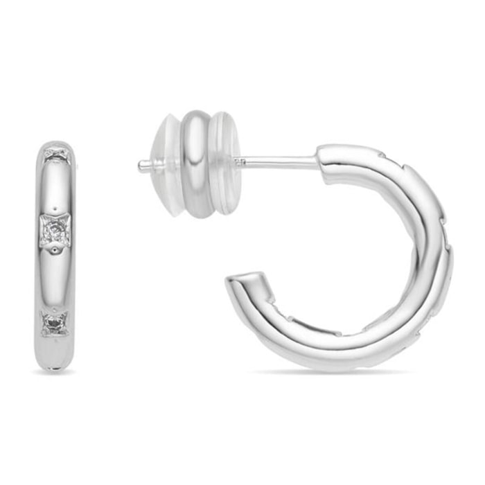 Pendientes acabado plata y Circonita Brillante