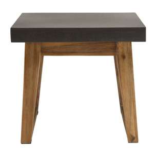 HECTOR - Table d'appoint rect. 50x40cm effet béton foncé pieds trapèze