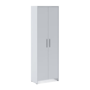 Guardaroba 2 ante Vinadio, Mobile camera da letto, Cabina armadio portabiti, Armadio appendiabiti, 65x38h197 cm, Bianco