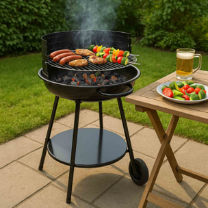 Barbacoa redonda Vaggan de 51cm con cuenco esmaltado y accesorios