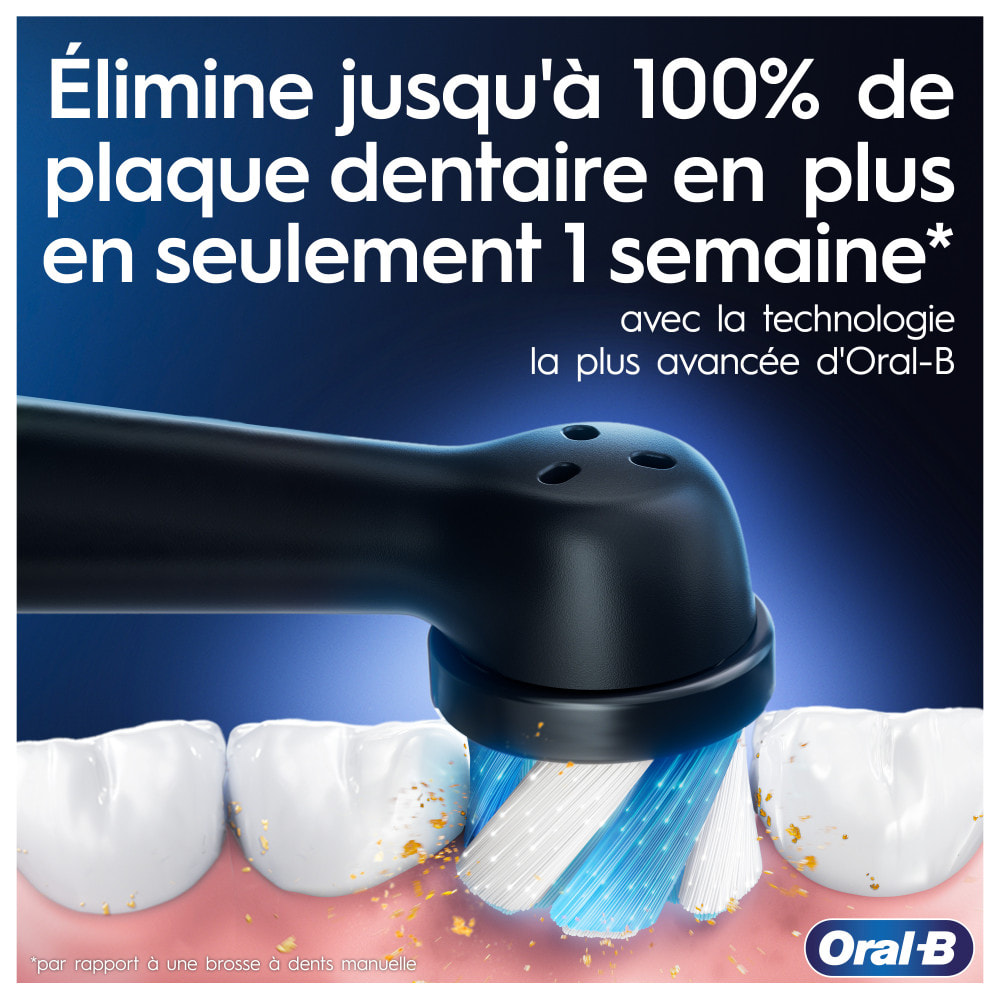 Oral-B iO 3S - Rose - Brosse À Dents Électrique + 6 brossettes iO ultimate clean blanc
