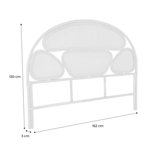 Tête de lit en rotin naturel et cannage. bois clair. bohème. L162 x P3 x H130cm