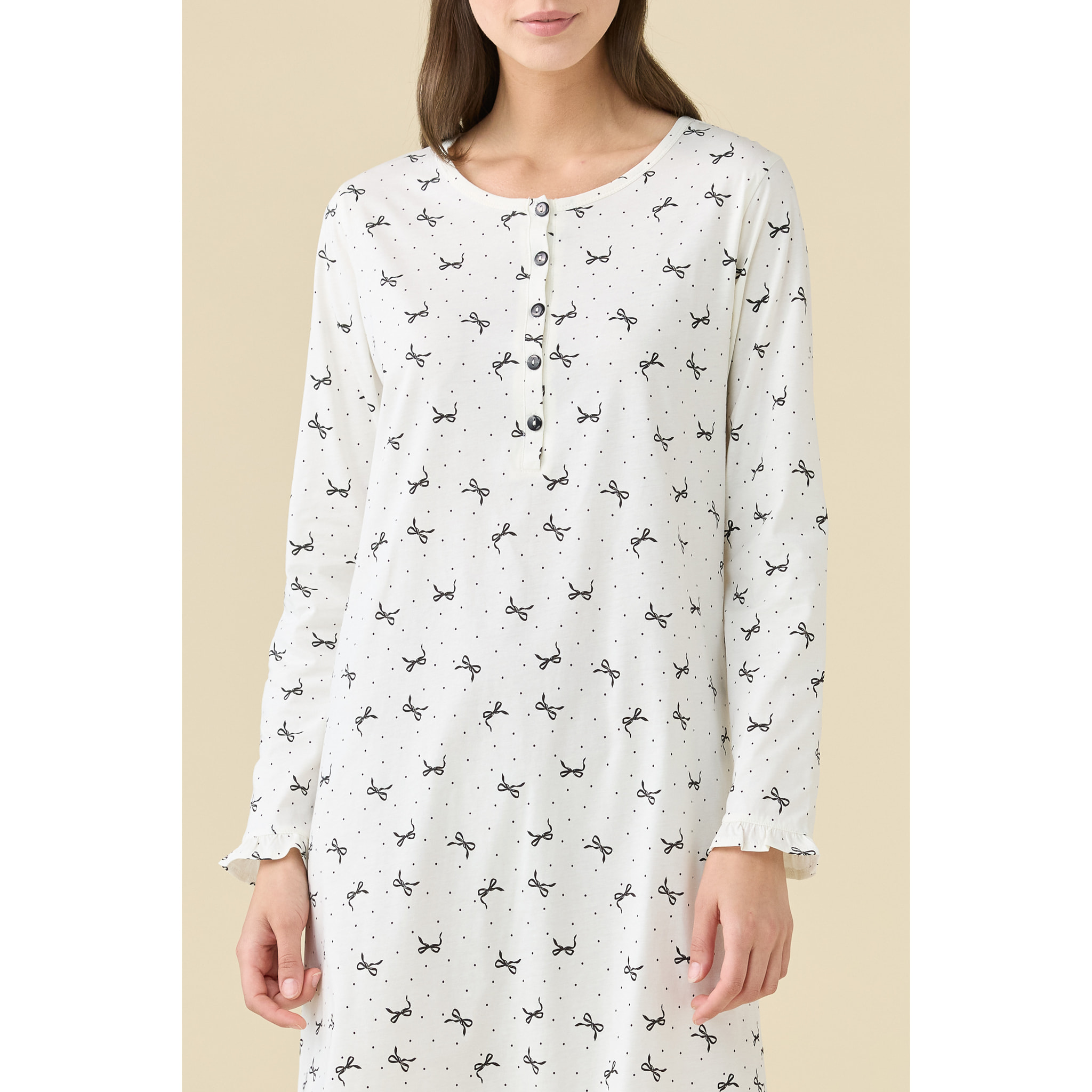 Camicia da notte donna estiva in cotone articolo cherie. Noidinotte