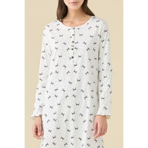 Camicia da notte donna estiva in cotone articolo cherie. Noidinotte