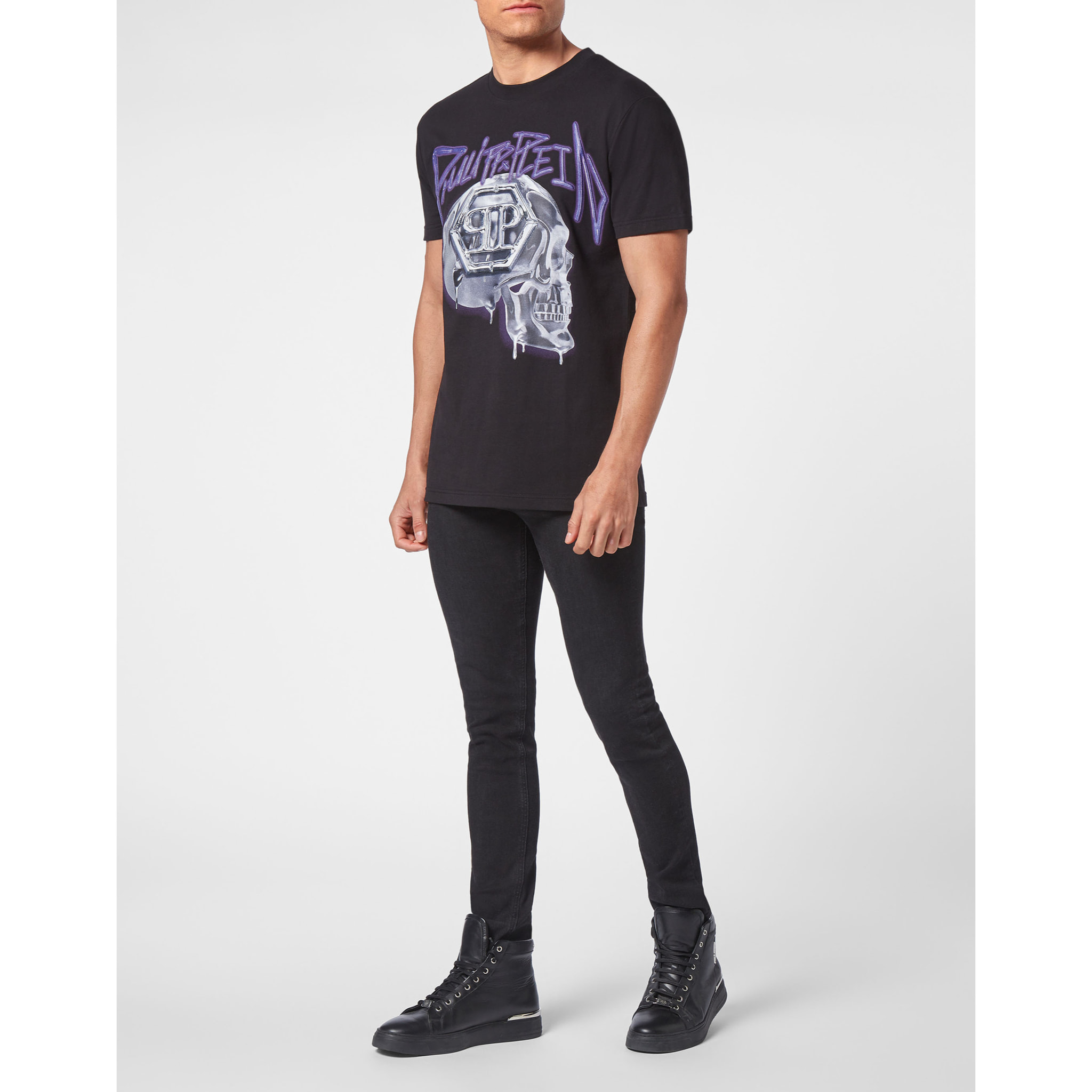 PHILIPP PLEIN T-Shirt Round Neck SKULL