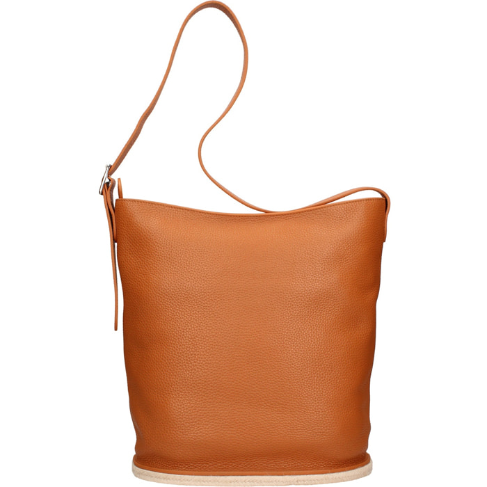 Borsa a spalla da donna Made in Italy - Modello Zelia Plus - 100% pelle - 29.0 x 32.0 x 17.5 cm