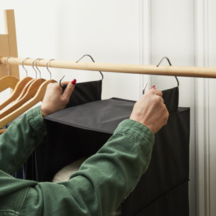 Rangement Suspendu - JE CHERCHE UNE IDEE - Pliable - 5 Cases - Noir