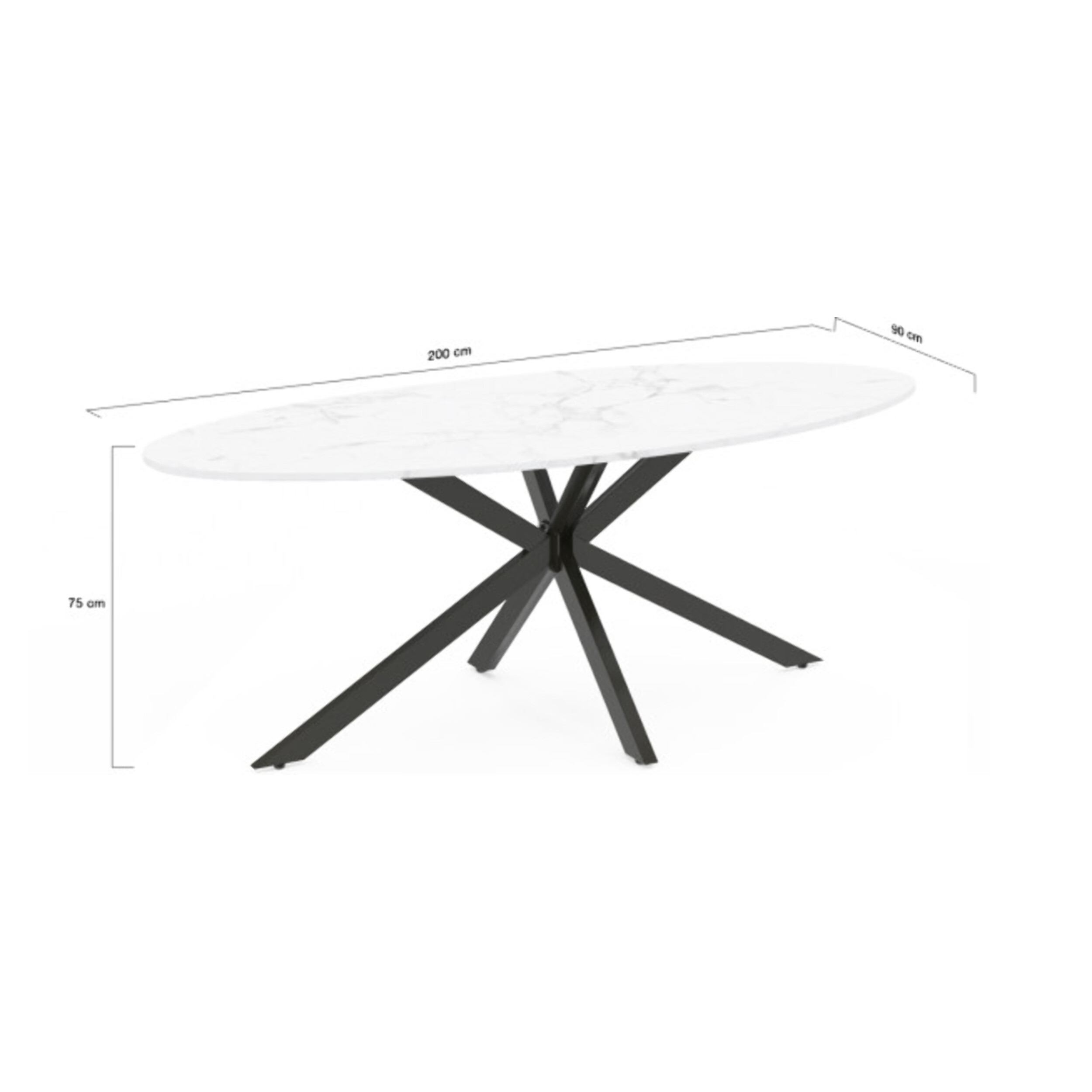 Table repas ovale pieds spider