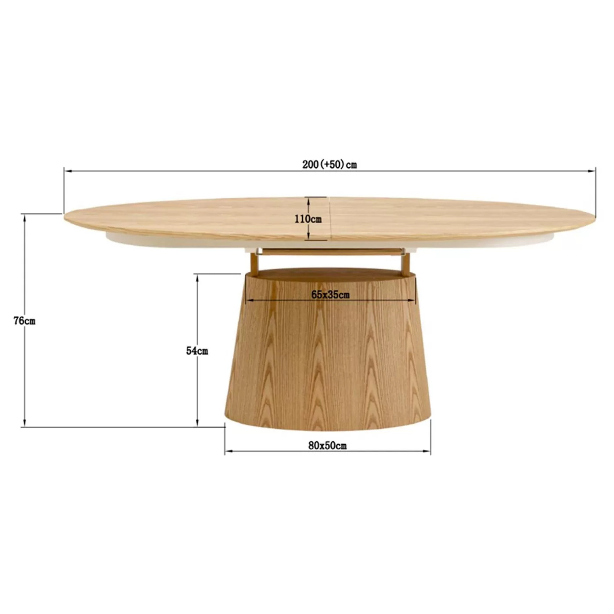 Table à rallonge Benvenuto ovale chêne Kare Design