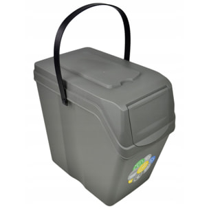 Juego de 5 cubos de reciclaje 125L Prosperplast Sortibox, gris