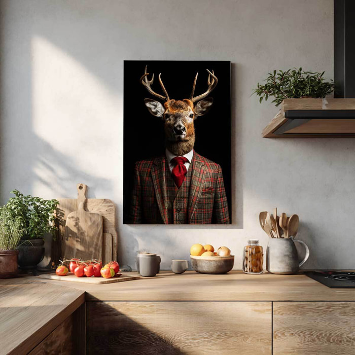 Tableau animaux habillés Cerf wild suits Tableau alu Dibond
