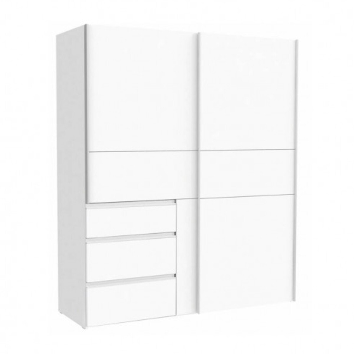 Armoire portes coulissantes 3 tiroirs L200 cm - 2 coloris - LOOKY