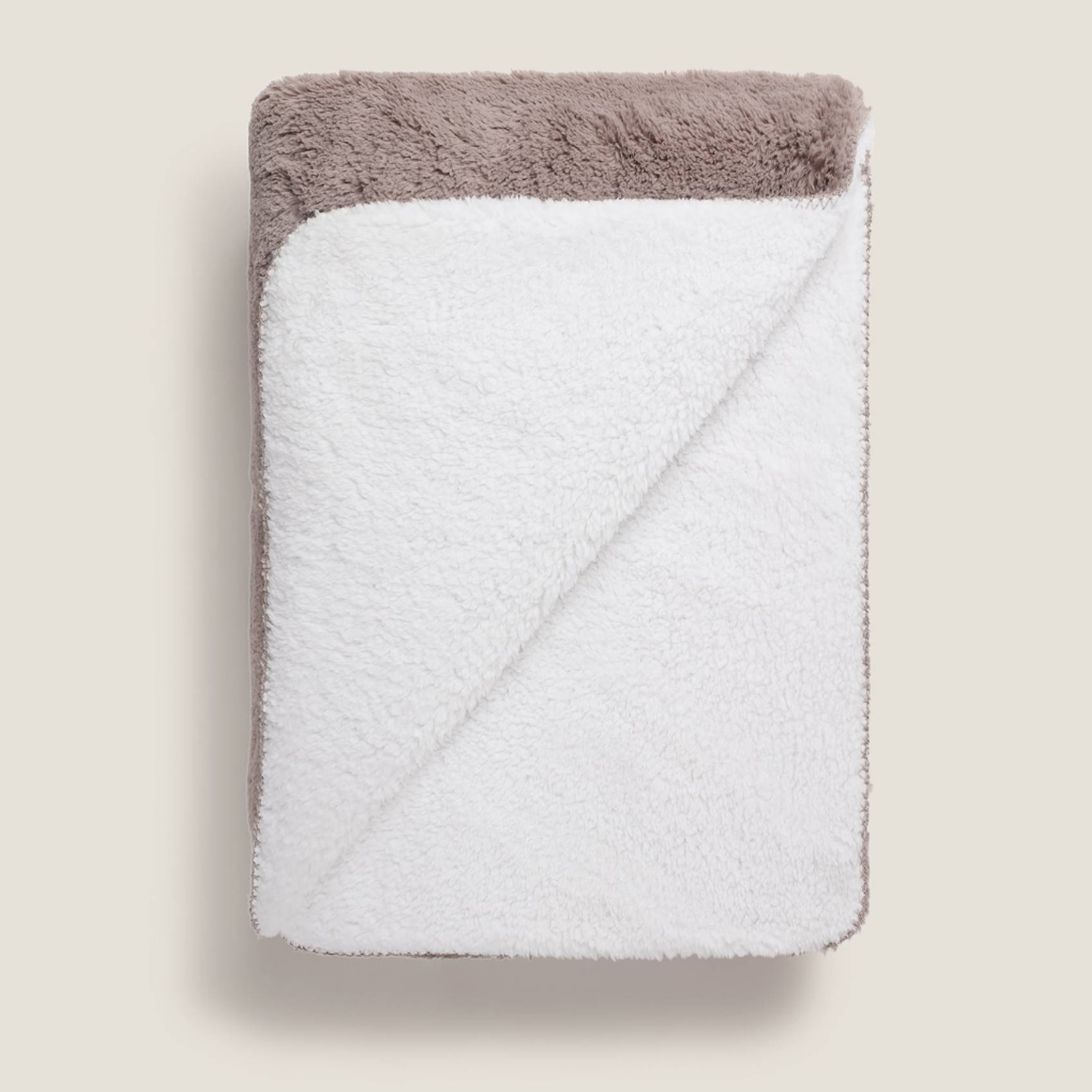 Manta pelo suave bicolor Rusia color gris piedra