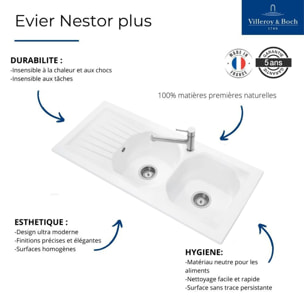 Evier Nestor Plus + Robinet cuisine GROHE Minta