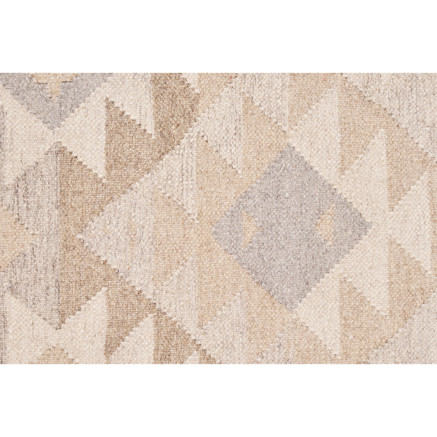Tapis berbère beige à motifs en laine et coton 160 x 230 cm MAKAÏ