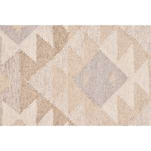 Tapis berbère beige à motifs en laine et coton 160 x 230 cm MAKAÏ